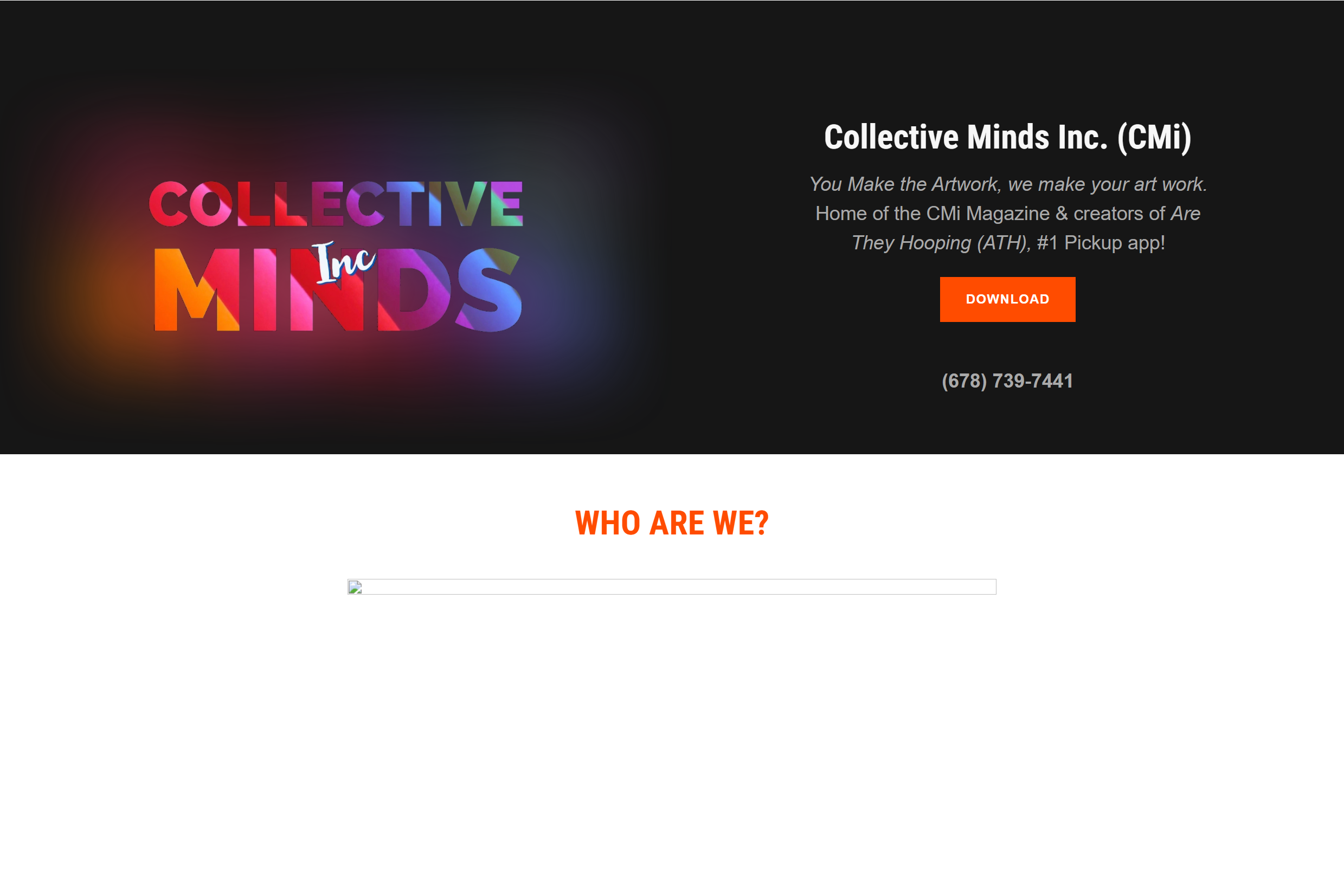 Collective Minds homepage before the redesign, 2019
